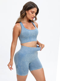 Rosalee Scoop Neck Wide Strap Top and Shorts Active Set