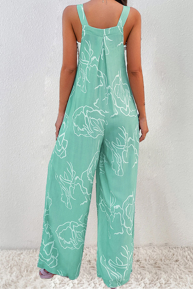 Arlette Printed Wide Strap Jumpsuit