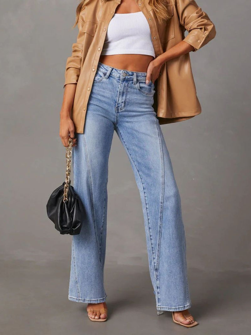 Aitana High Waist Straight Jeans with Pockets