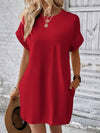 Evelynn Pocketed Round Neck Short Sleeve Dress