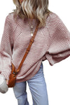 Remington Textured Striped Round Neck Long Sleeve Top