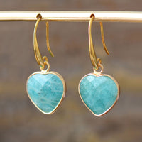 Fernanda Natural Stone Heart Drop Earrings