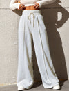 Julieta Honey Drawstring Elastic Waist Wide Leg Pants