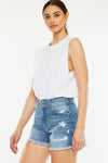 Charley Full Size High Rise Raw Hem Denim Shorts