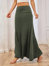 Jaliyah Solid Elastic Waist Maxi Skirt