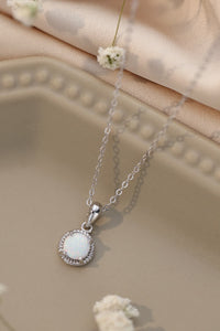 Alexis Opal Round Pendant Chain Necklace