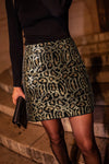 Rosa Sequin Leopard Mini Skirt