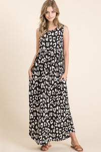 Amara Leopard Maxi Dress with Pockets