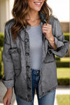 Valeria Button Up Long Sleeve Denim Jacket