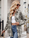 Juniper Pocketed Plaid Collared Neck Long Sleeve Shirt