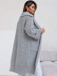 Arya Pocketed Collared Neck Dropped Shoulder Cardigan