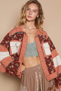 Rayna Washed Jacquard Color Block Jacket