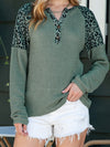 Chanel Leopard Notched Raglan Sleeve Knit Top