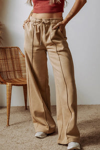 Antonella Drawstring Wide Leg Pants with Pockets