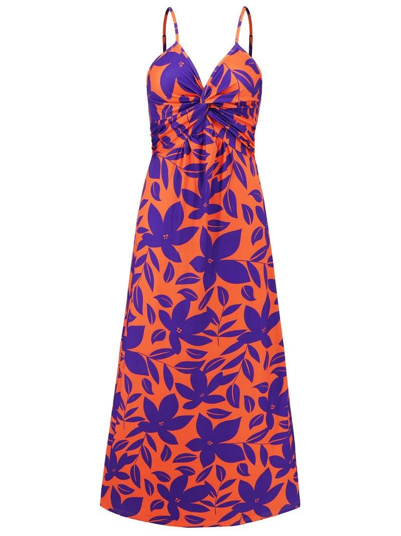 Hunter Twisted Printed V-Neck Cami Dress