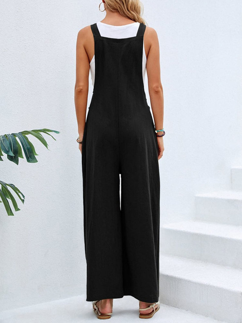 Sadie Square Neck Wide Strap Overalls