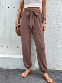 Cynthia Tied High Waist Pants with Pockets