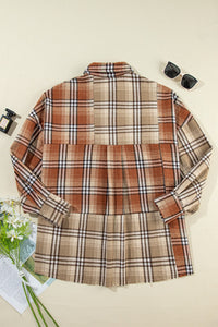 Caroline Plaid Snap Down Dropped Shoulder Shacket