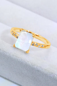 Makayla Square Moonstone Ring