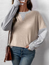 Legacy Contrast Round Neck Long Sleeve T-Shirt