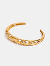 Maisy Stainless Steel Inlaid Rhinestone Cutout Bracelet