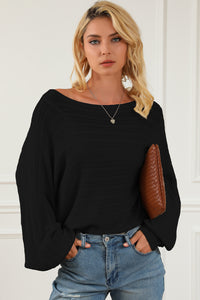 Gemma Boat Neck Lantern Sleeve Sweater