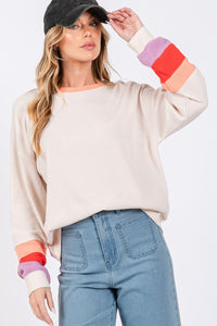 Aubree Color Block Waffle Knit T-Shirt