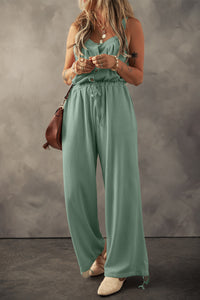 Zendaya Drawstring Wide Strap Wide Leg Overalls