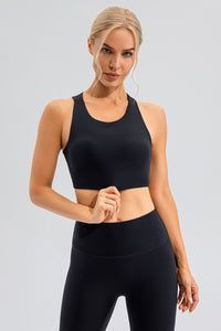 Thalia Round Neck Cutout Cropped Active Tank