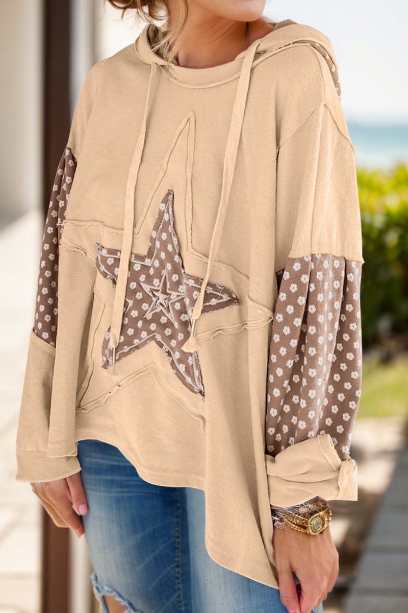 Julianna Drawstring Star Long Sleeve Hoodie