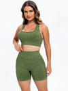 Rosalee Scoop Neck Wide Strap Top and Shorts Active Set