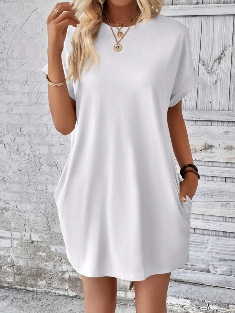 Evelynn Pocketed Round Neck Short Sleeve Dress