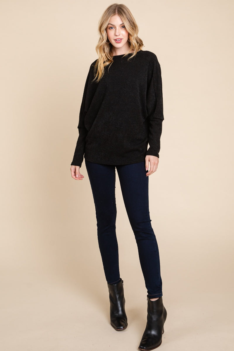 Harmoni Drop Shoulder Long Sleeve Knit Top