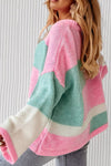 Nova Color Block Round Neck Drop Shoulder Sweater