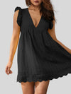 Bianca Ruffled Eyelet Cap Sleeve Mini Dress