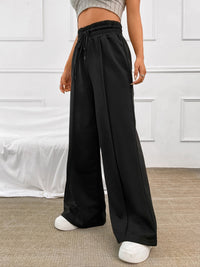 Julieta Honey Drawstring Elastic Waist Wide Leg Pants