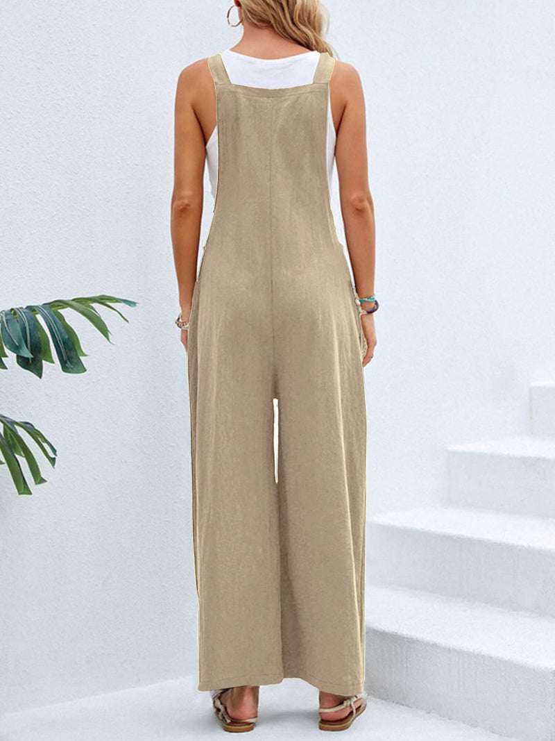 Sadie Square Neck Wide Strap Overalls