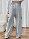 Amaya Drawstring Wide Leg Pants with Pockets