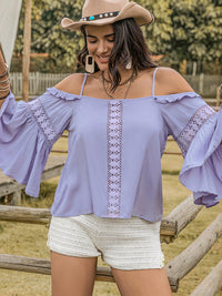 Jaliyah Square Neck Flare Sleeve Blouse