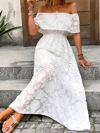 Fiona Off-Shoulder Short Sleeve Maxi Dress