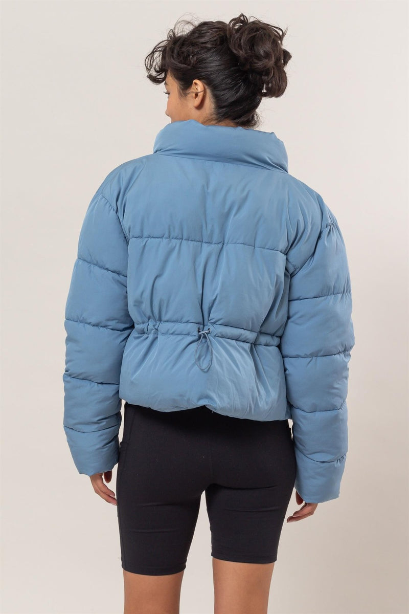 Galilea Quilted Back Drawstring Puffer Jacket