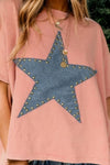 Lennox Studded Star Round Neck Short Sleeve T-Shirt