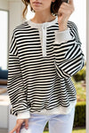 Freya Striped Dropped Shoulder Long Sleeve Sweatshirt