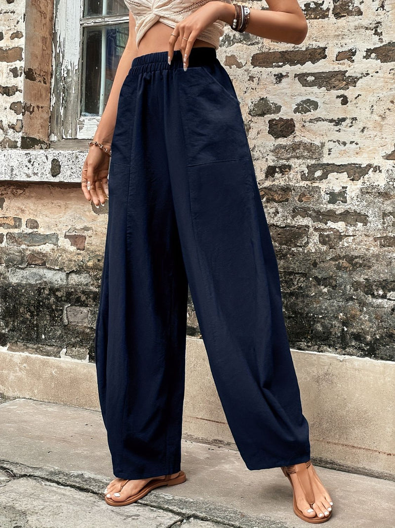 Kenia Elastic Waist Pants with Pockets