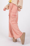 Brynn Knit Terry Mineral Wash Wide Leg Pants