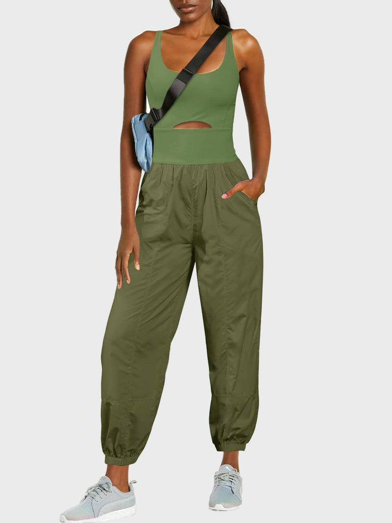 Amari Cutout Scoop Neck Wide Strap Jumpsuit