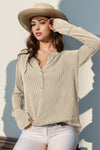 Raegan Notched Thumbhole Long Sleeve T-Shirt