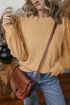 Sadie Eyelet Round Neck Long Sleeve Sweatshirt