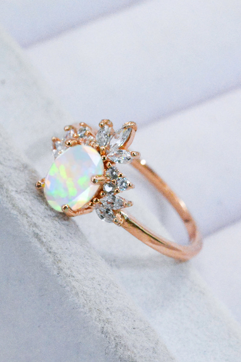 Laila 925 Sterling Silver Opal Ring