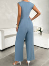 Valery Round Neck Sleeveless Wide Leg Jumpsuit